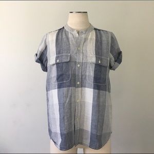 Madewell- Cotton/Linen Blend SS Button Down SZ L